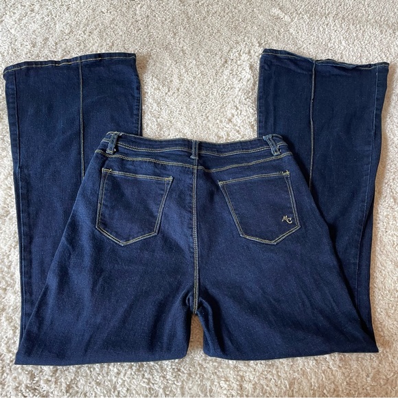 Modcloth Button Fly Flare Jeans,Indigo dark wash high waist Large 29 - Picture 4 of 9